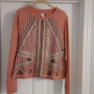 Akemi + Kin Crew Neck Embroidered Sweatshirt